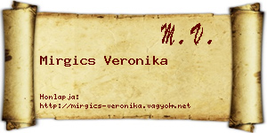 Mirgics Veronika névjegykártya